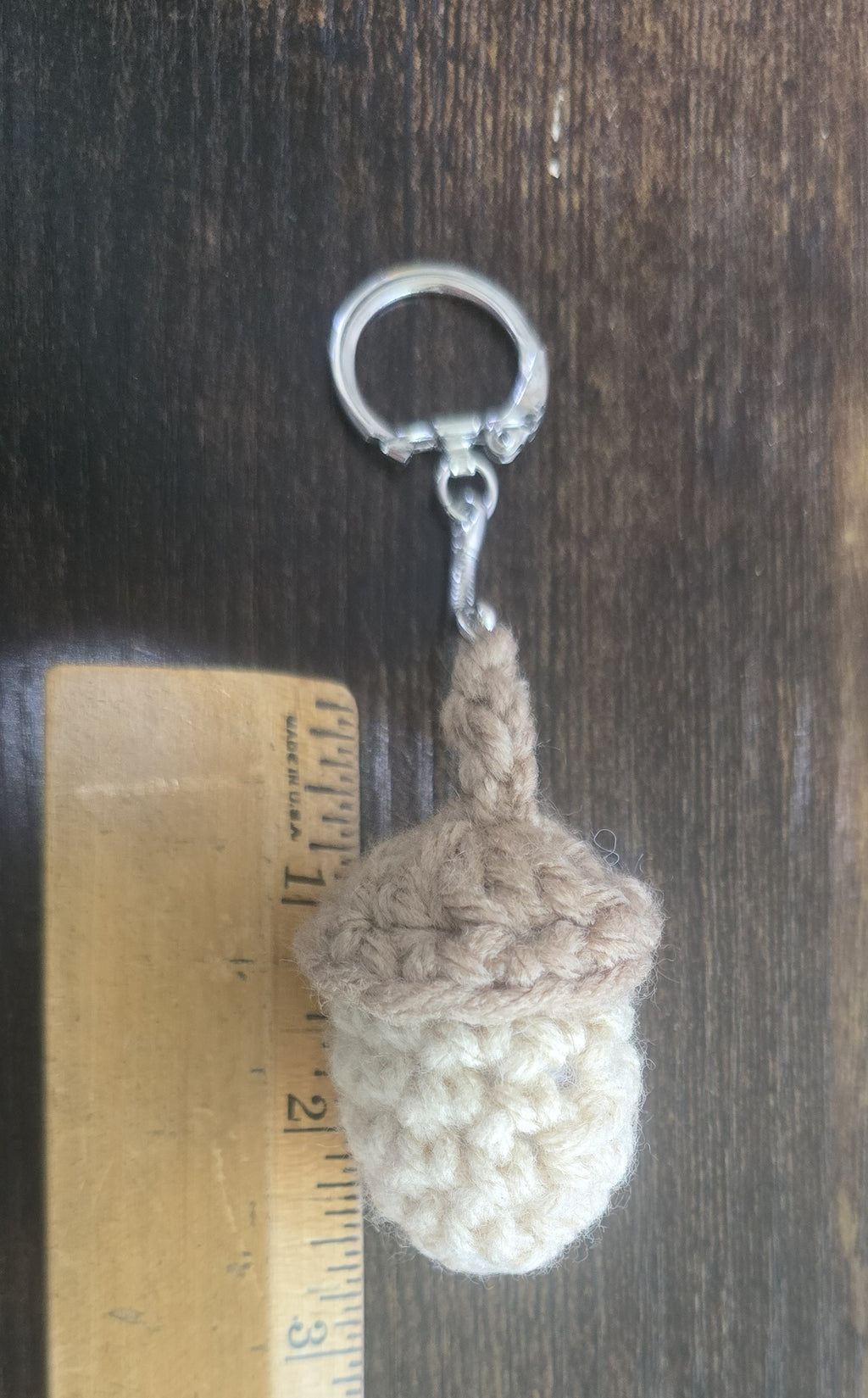 Tan Acorn Keychain