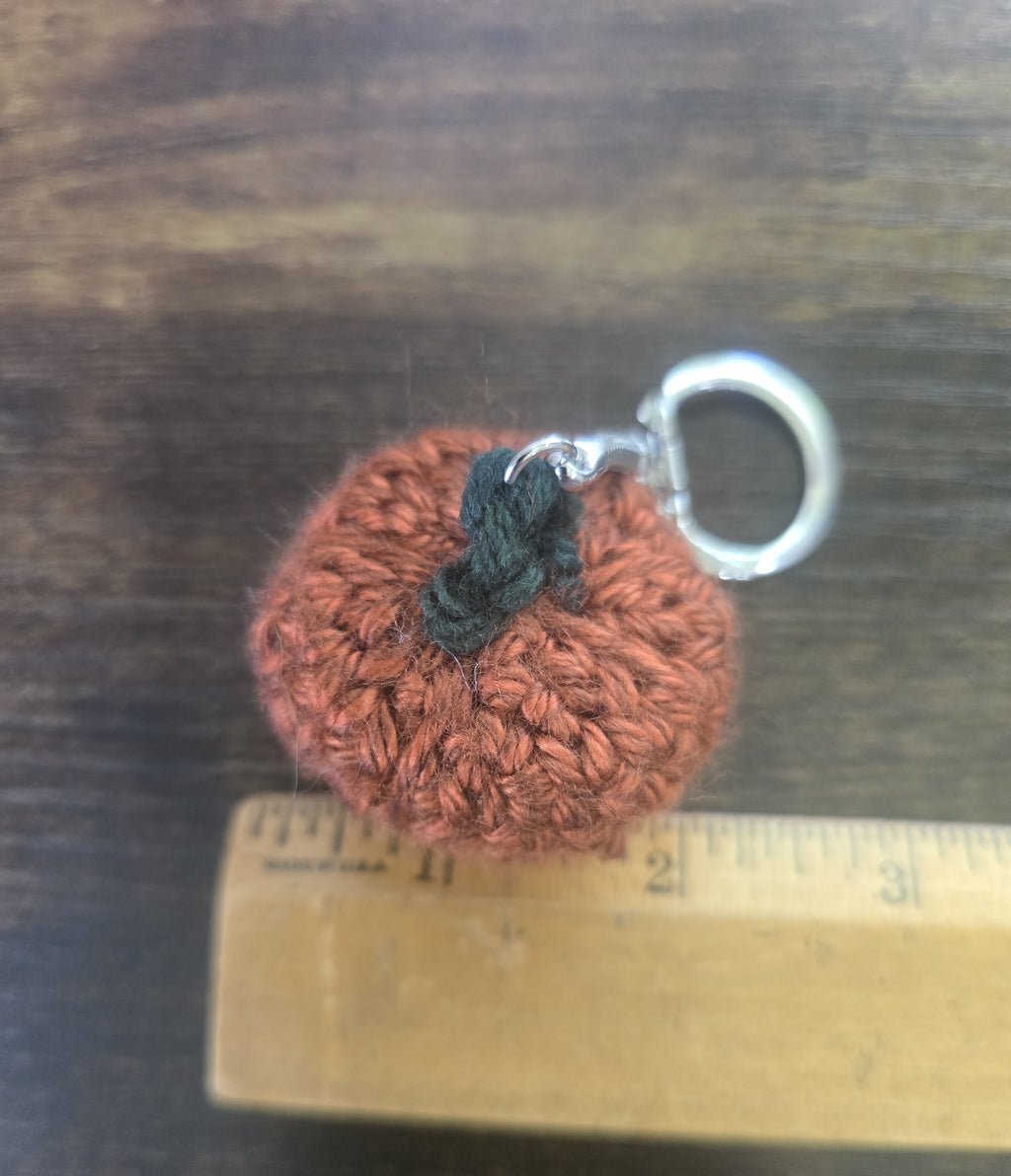 Rust Orange Pumpkin Keychain