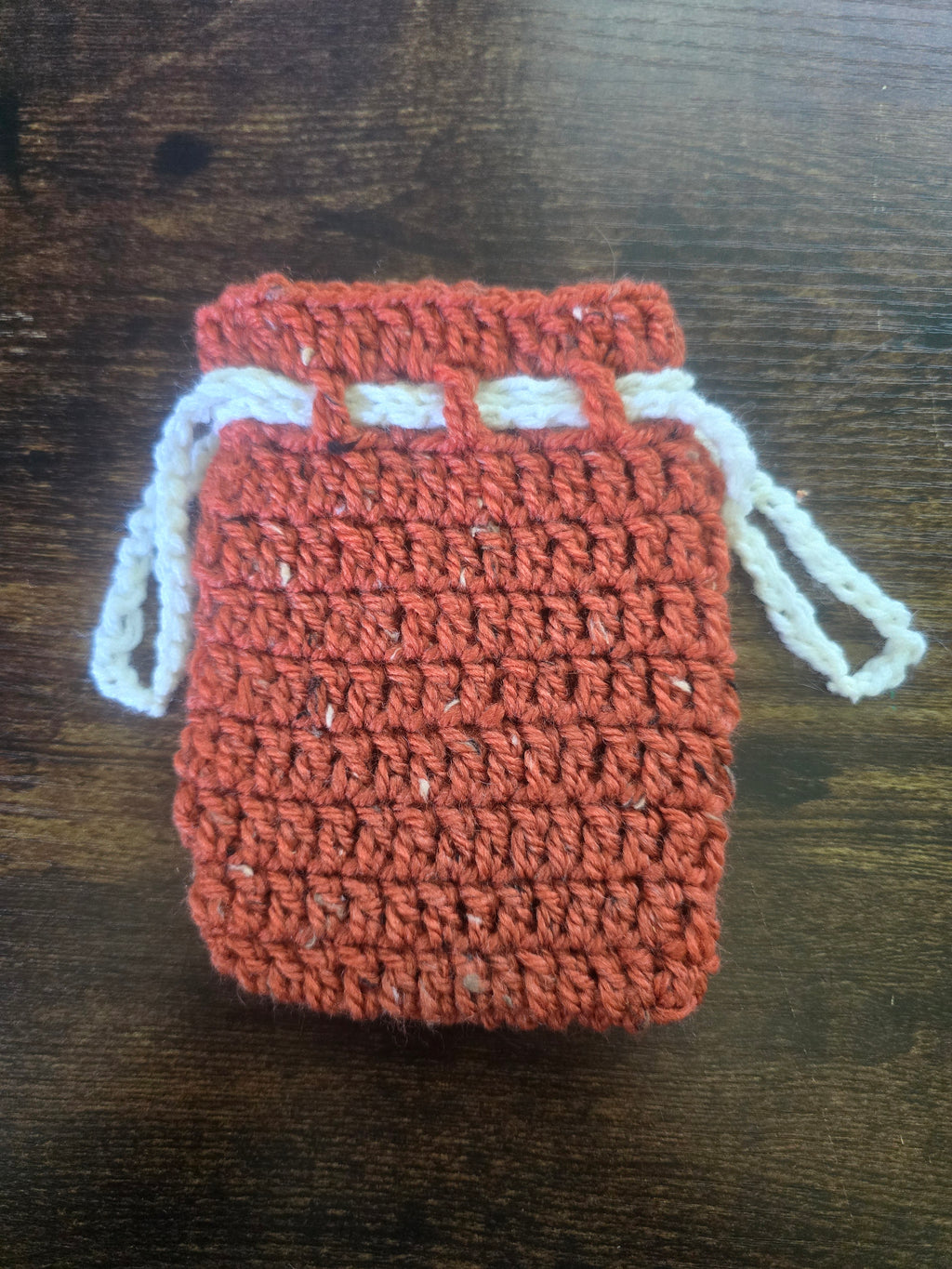 Rust Orange  Drawstring Pouch (Medium)