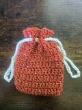 Rust Orange  Drawstring Pouch (Medium)