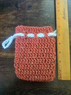 Rust Orange  Drawstring Pouch (Medium)