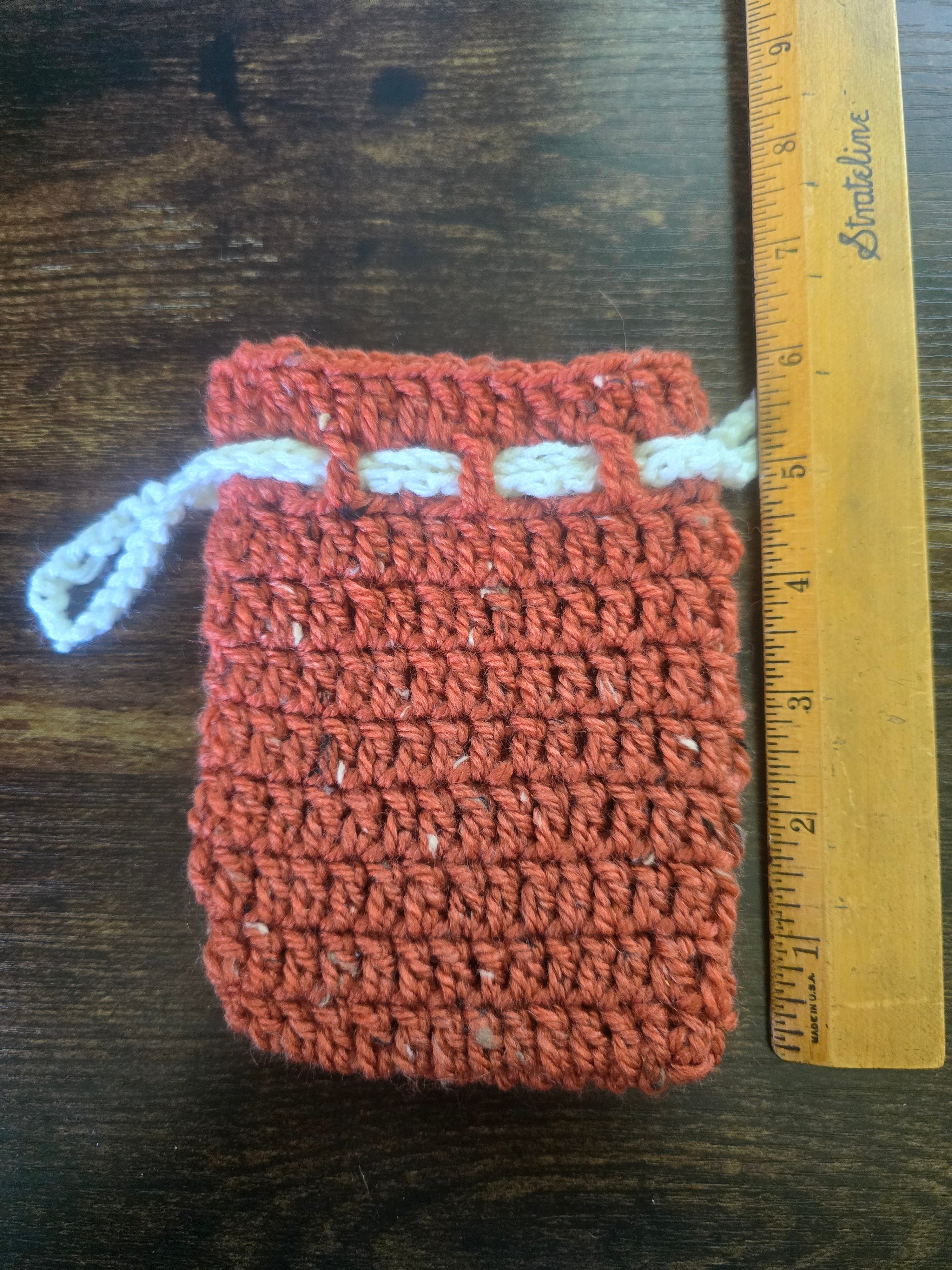 Rust Orange  Drawstring Pouch (Medium)