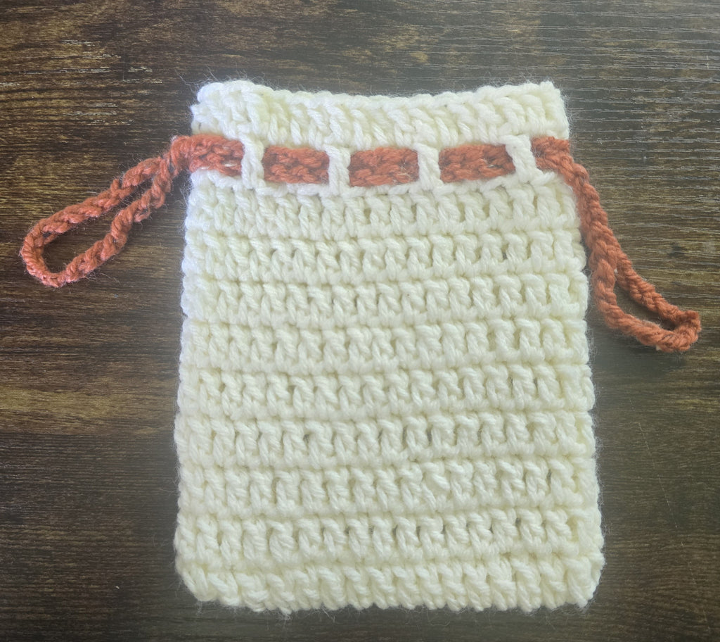 White Drawstring Pouch (Large)