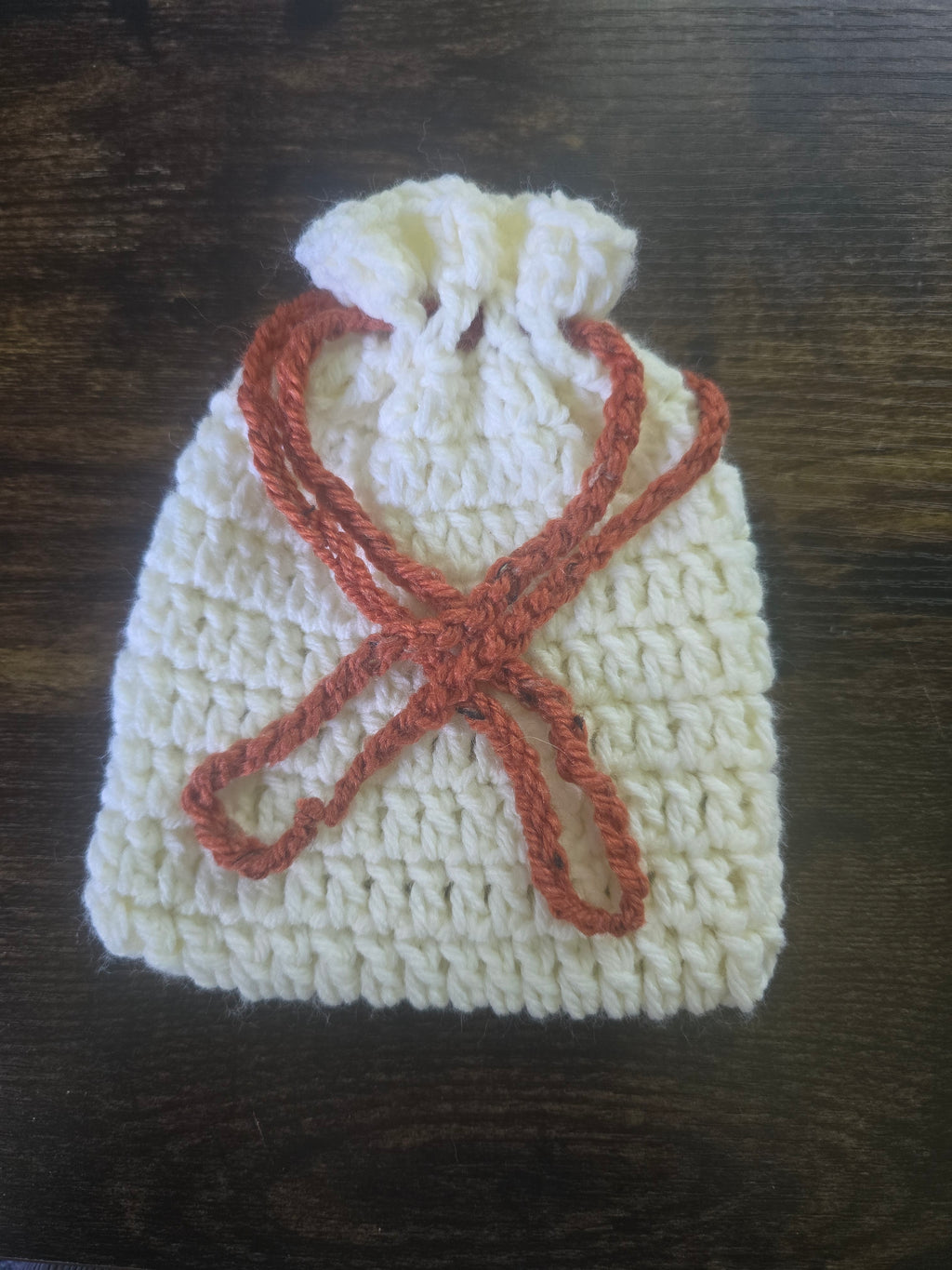 White Drawstring Pouch (Large)
