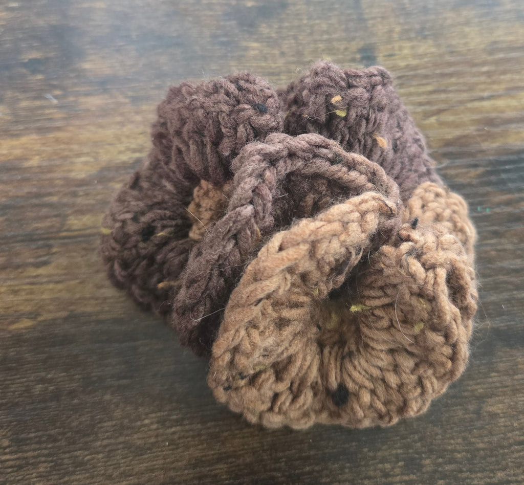 Multi Brown and Tan Large Scrunchies