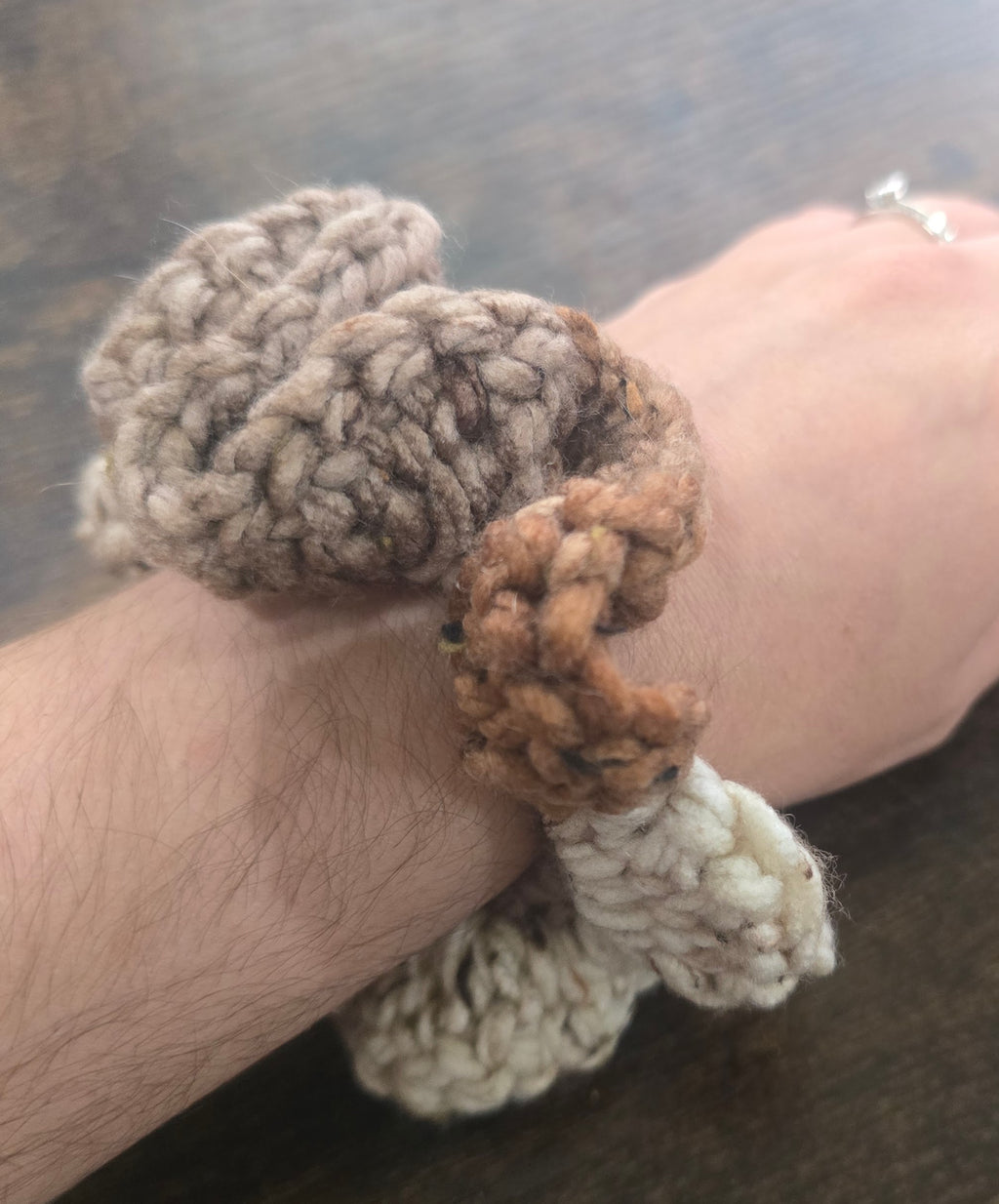 Multi Brown and Tan Large Scrunchies